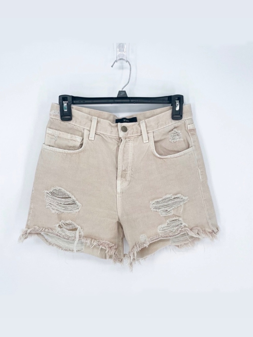 ☀️ 3/$25 J Brand High Rise Hem Distressed Shorts in Coquette Cream Size 24